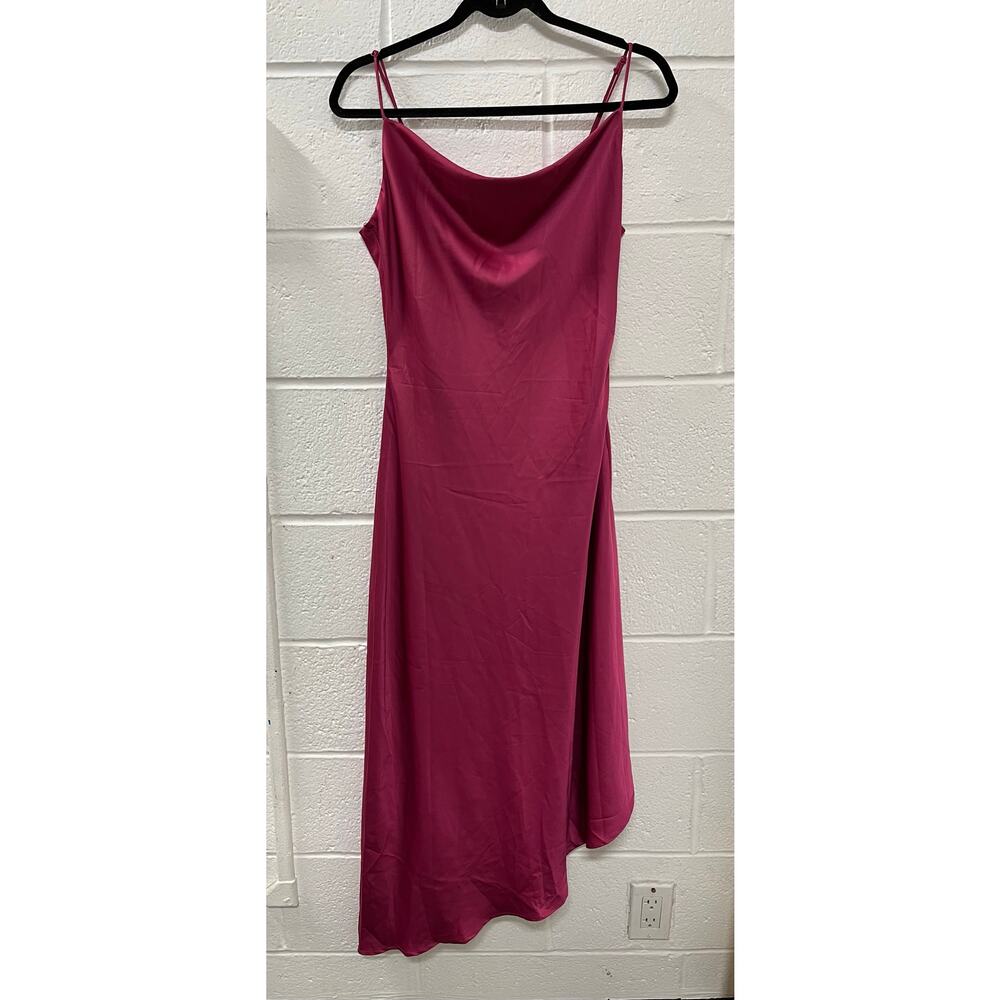 Lulus - Satin Midi Dress / purple / M